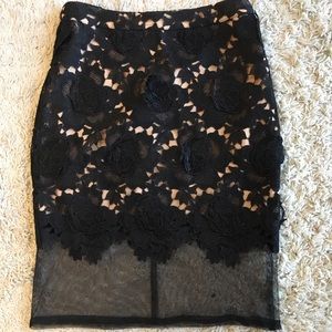 Dance & Marvel black lace skirt